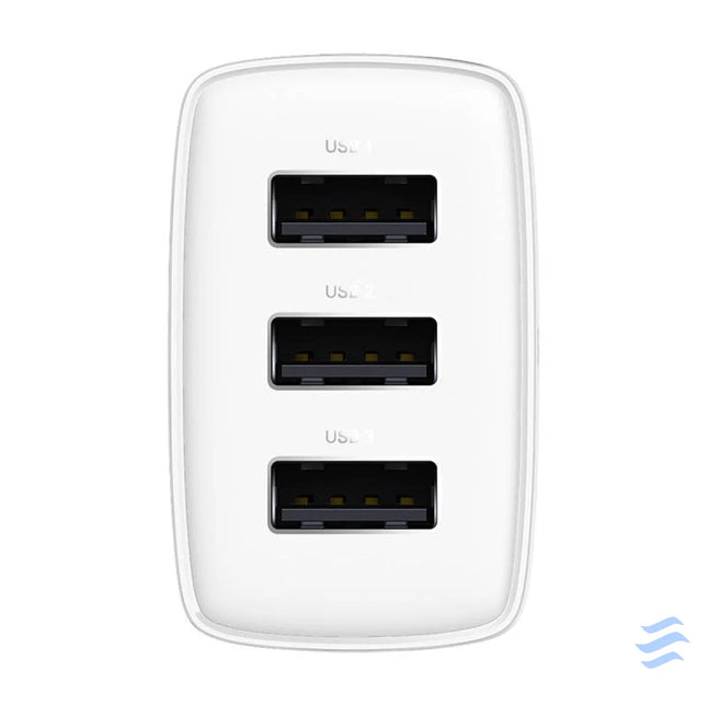 Baseus Compact Quick Charger 3x USB 17W (White) mains chargers