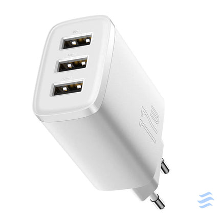 Baseus Compact Quick Charger 3x USB 17W (White) mains chargers
