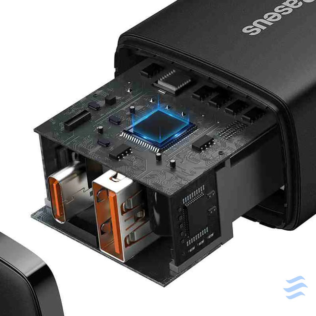 Baseus Compact Quick Charger USB USB C 20W (black) mains chargers