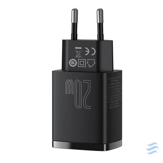 Baseus Compact Quick Charger USB USB C 20W (black) mains chargers