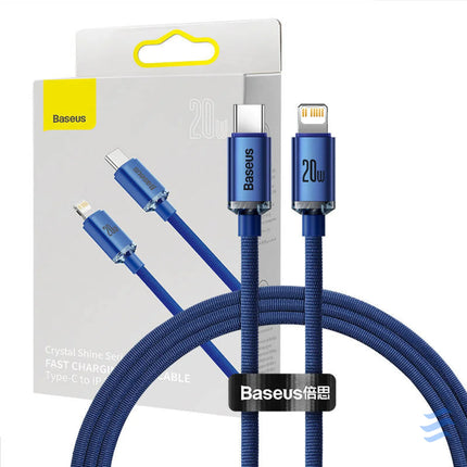 Baseus Crystal cable USB C to Lightning 20W 1.2m (blue) USB C to Lightning