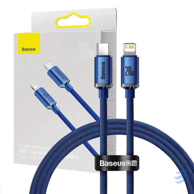 Baseus Crystal cable USB C to Lightning 20W 1.2m (blue) USB C to Lightning
