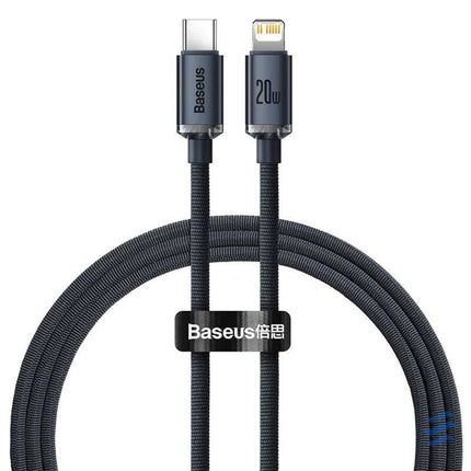 Baseus Crystal cable USB C to Lightning 20W PD 1.2m (black) USB C to Lightning