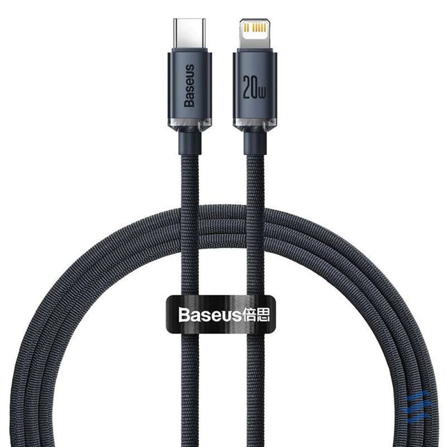 Baseus Crystal cable USB C to Lightning 20W PD 1.2m (black) USB C to Lightning