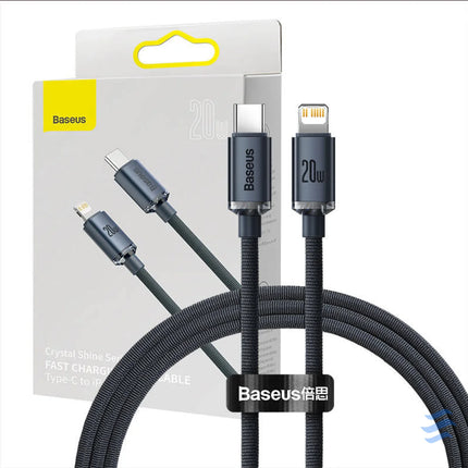 Baseus Crystal cable USB C to Lightning 20W PD 1.2m (black) USB C to Lightning