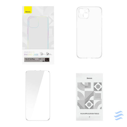 Baseus Crystal Series Case for iPhone 14 Plus + tempered glass Protective cases for smartphones