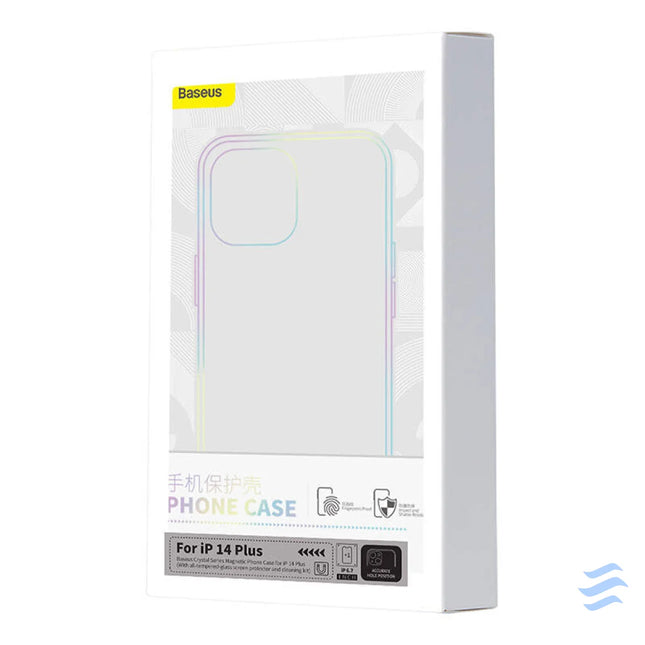 Baseus Crystal Series Magnetic Case for iPhone 14 Plus + tempered glass Protective cases for smartphones