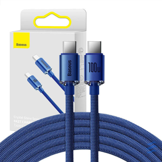 Baseus Crystal Shine cable USB C to USB C 100W 1.2m (blue) USB C to USB C