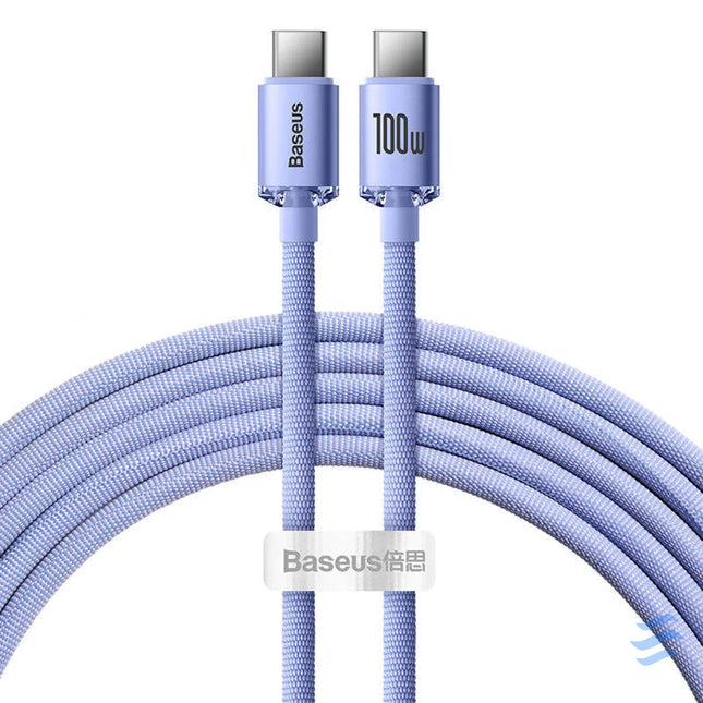 Baseus Crystal Shine cable USB C to USB C 100W 1.2m (purple) USB C to USB C