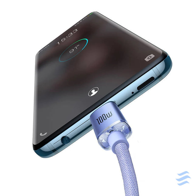 Baseus Crystal Shine cable USB C to USB C 100W 1.2m (purple) USB C to USB C