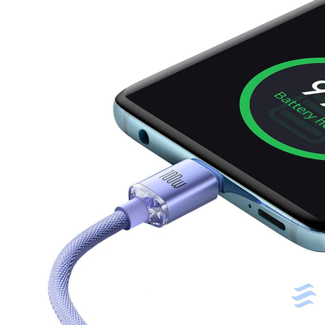 Baseus Crystal Shine cable USB C to USB C 100W 1.2m (purple) USB C to USB C