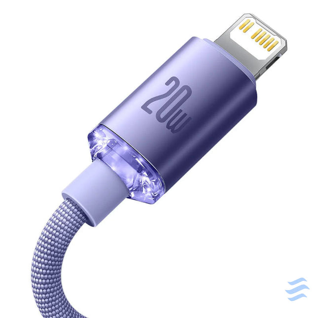 Baseus Crystal Shine cable USB C to Lightning 20W PD 1.2m (purple) USB C to Lightning