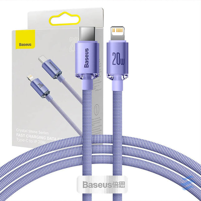 Baseus Crystal Shine cable USB C to Lightning 20W PD 1.2m (purple) USB C to Lightning