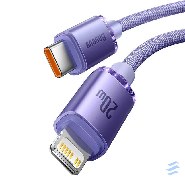 Baseus Crystal Shine cable USB C to Lightning 20W PD 1.2m (purple) USB C to Lightning