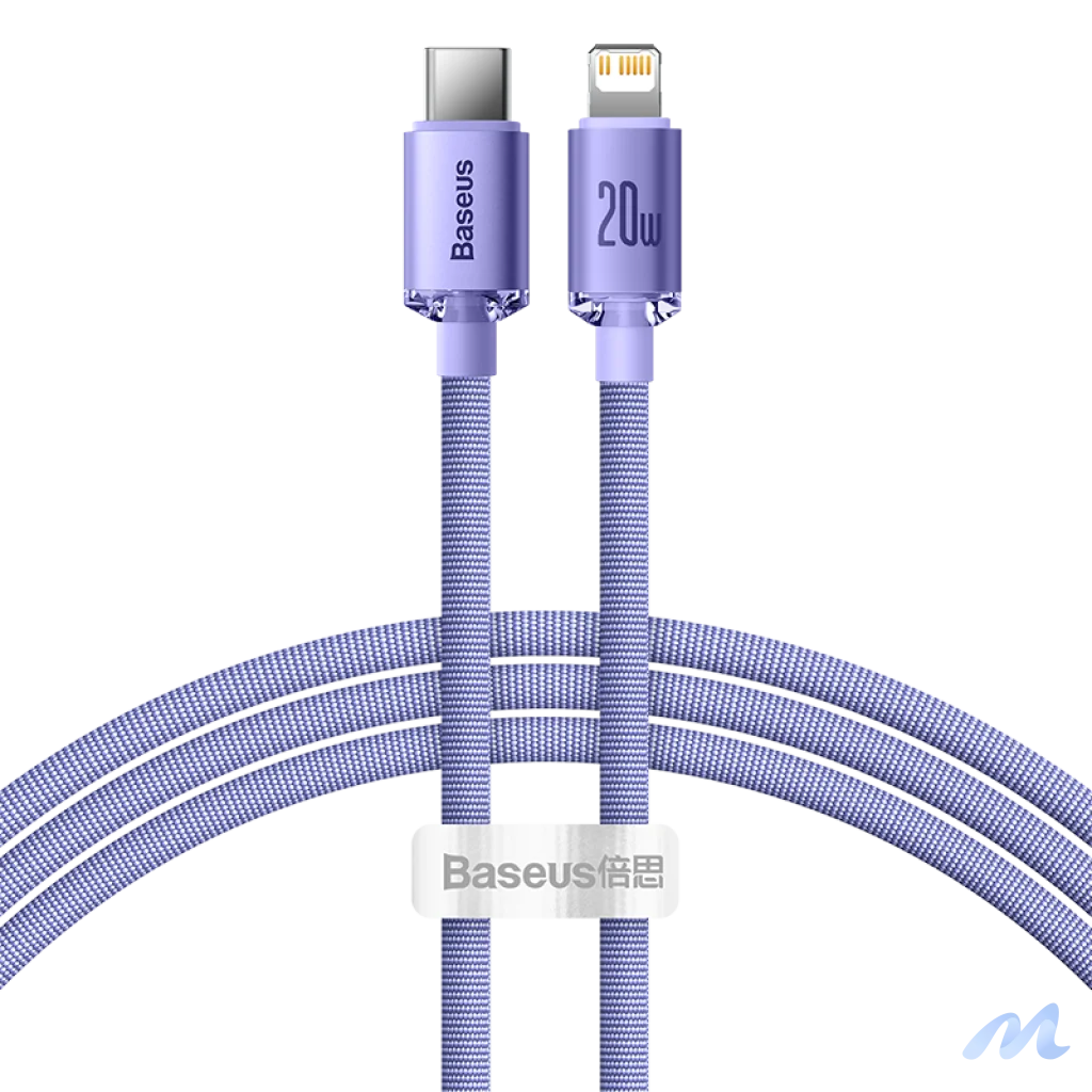 Baseus Crystal Shine cable USB-C to Lightning, 20W, PD, 1.2m (purple)