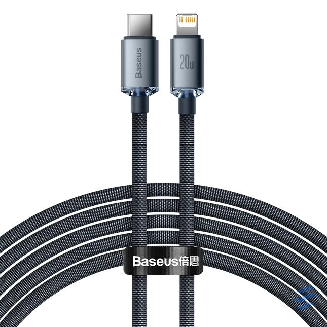 Baseus Crystal Shine cable USB C to Lightning 20W PD 2m (black) USB C to Lightning