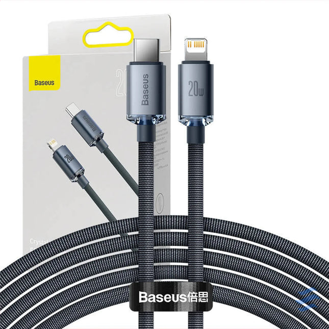 Baseus Crystal Shine cable USB C to Lightning 20W PD 2m (black) USB C to Lightning
