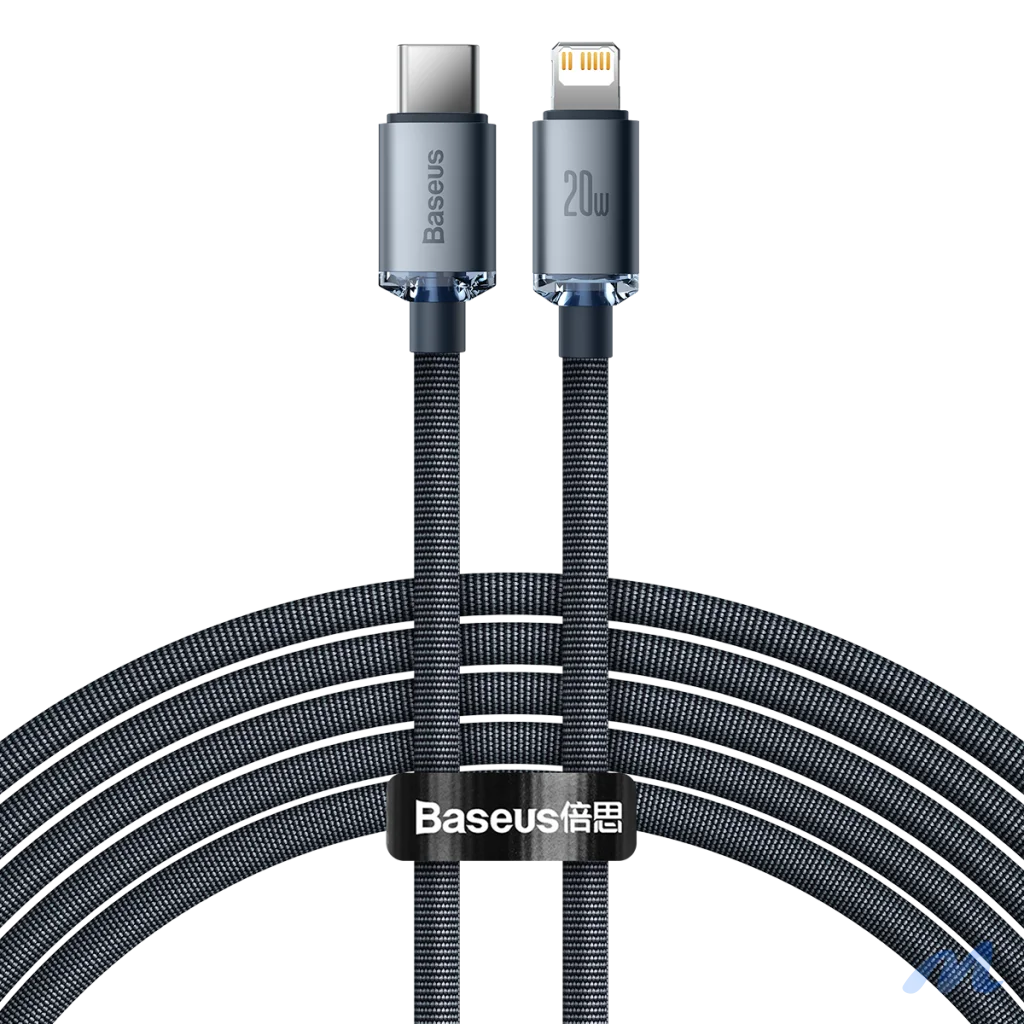 Baseus Crystal Shine cable USB-C to Lightning, 20W, PD, 2m (black)