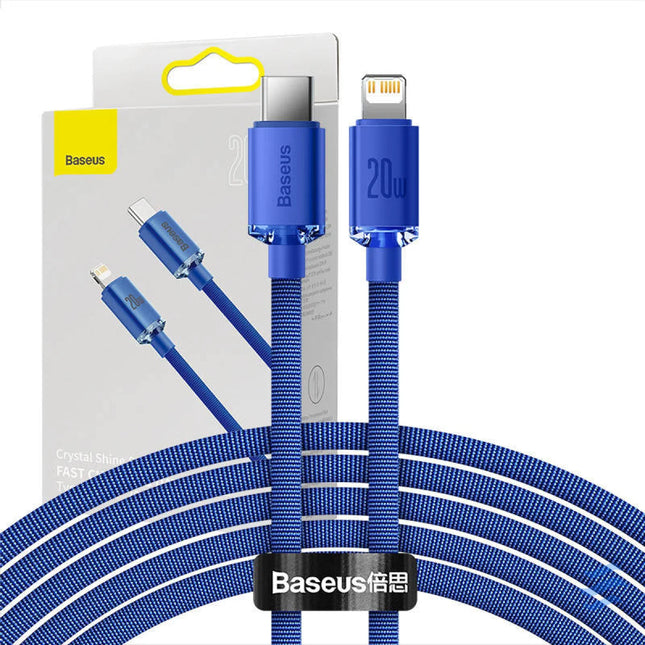 Baseus Crystal Shine cable USB C to Lightning 20W PD 2m (blue) USB C to Lightning