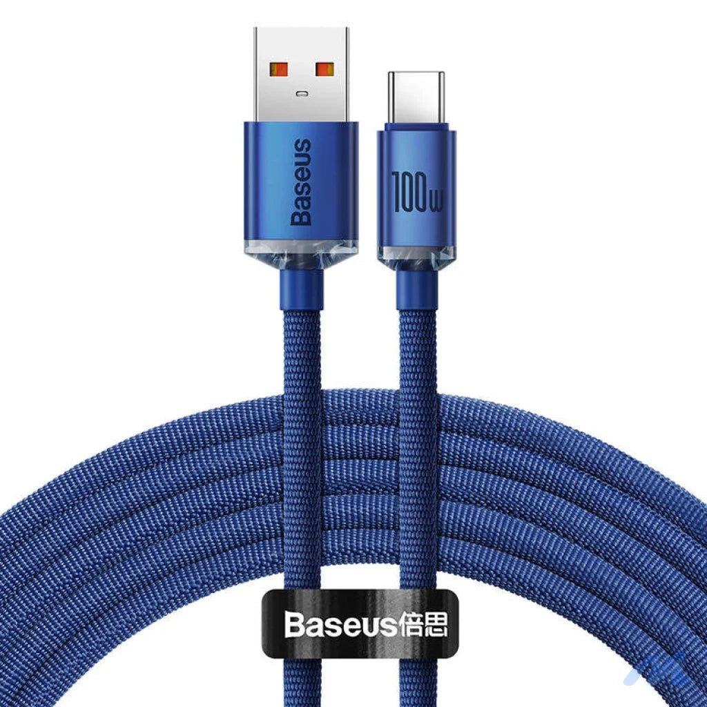 Baseus Crystal Shine cable USB to USB-C, 100W, 2m (blue)