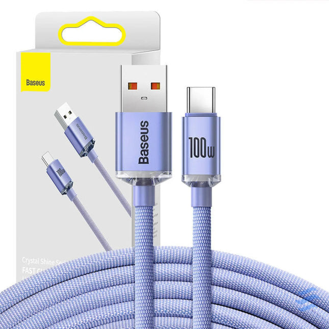 Baseus Crystal Shine cable USB to USB C 100W 2m (purple) USB to USB C