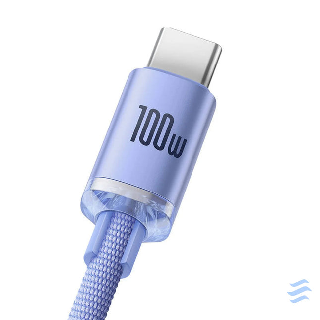 Baseus Crystal Shine cable USB to USB C 5A 1.2m (purple) USB to USB C