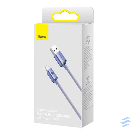 Baseus Crystal Shine cable USB to USB C 5A 1.2m (purple) USB to USB C