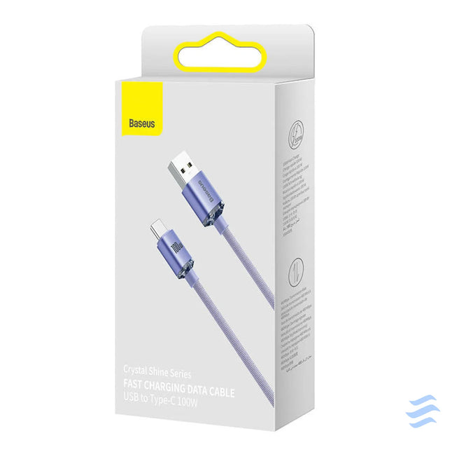 Baseus Crystal Shine cable USB to USB C 5A 1.2m (purple) USB to USB C