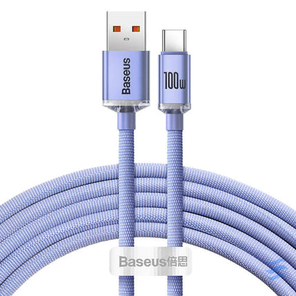 Baseus Crystal Shine cable USB to USB C 5A 1.2m (purple) USB to USB C
