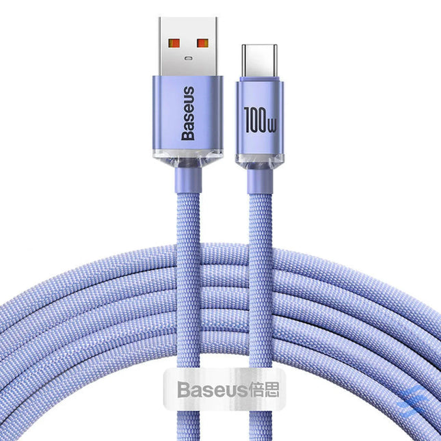 Baseus Crystal Shine cable USB to USB C 5A 1.2m (purple) USB to USB C