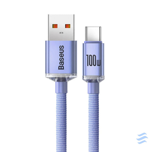 Baseus Crystal Shine cable USB to USB C 5A 1.2m (purple) USB to USB C