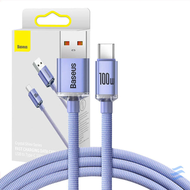 Baseus Crystal Shine cable USB to USB C 5A 1.2m (purple) USB to USB C