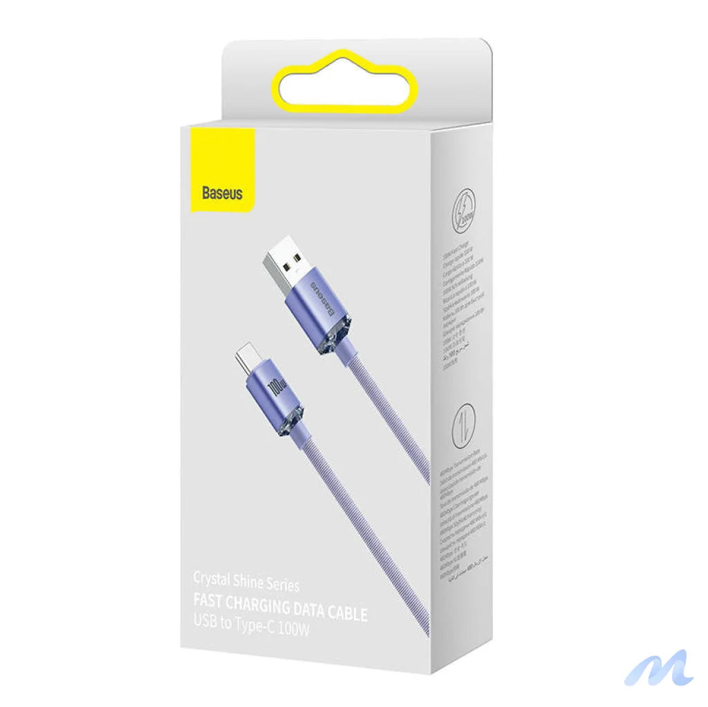 Baseus Crystal Shine cable USB to USB-C, 5A, 1.2m (purple)