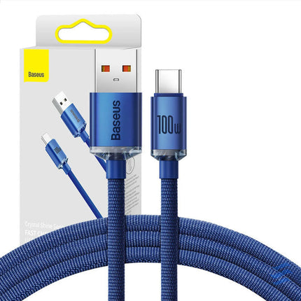 Baseus Crystal Shine cable USB to USB C 5A100W1.2m (blue) USB to USB C