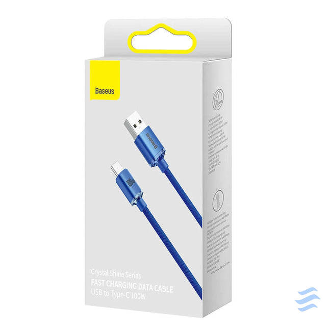 Baseus Crystal Shine cable USB to USB C 5A100W1.2m (blue) USB to USB C
