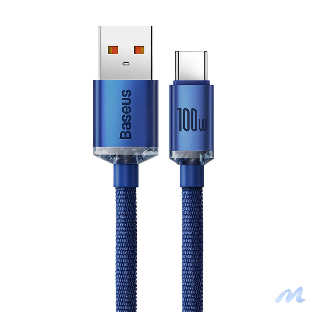 Baseus Crystal Shine cable USB to USB-C, 5A100W1.2m (blue)
