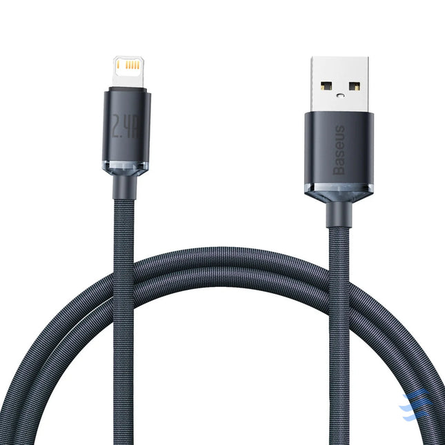 Baseus Crystal Shine cable USB to Lightning 2.4A 1.2m (black) USB to Lightning