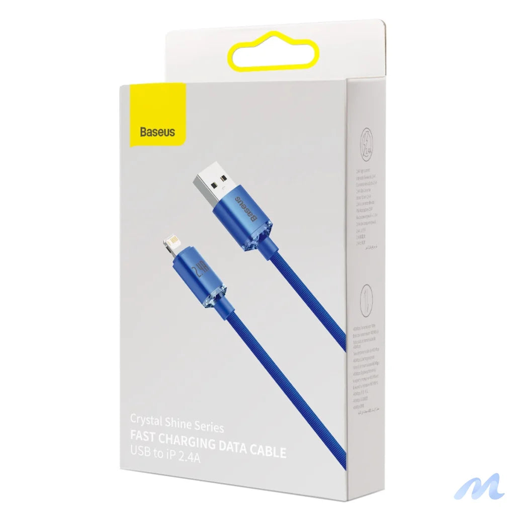 Baseus Crystal Shine cable USB to Lightning, 2.4A, 1.2m (blue)