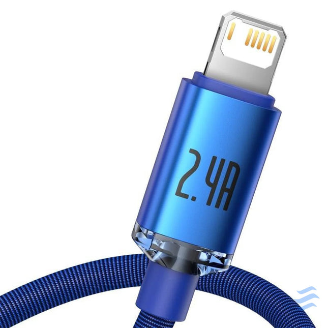 Baseus Crystal Shine cable USB to Lightning 2.4A 2m (blue) USB to Lightning