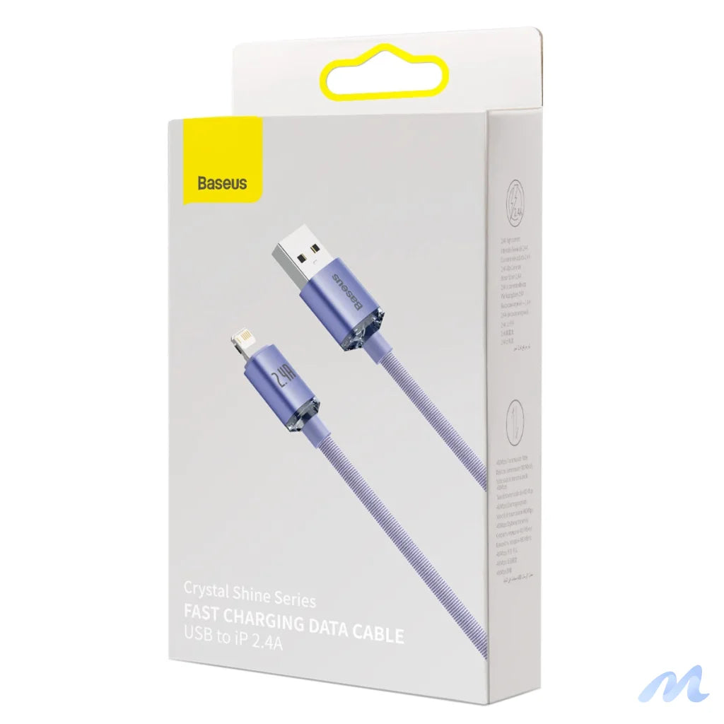 Baseus Crystal Shine cable USB to Lightning, 2.4A, 2m (purple)