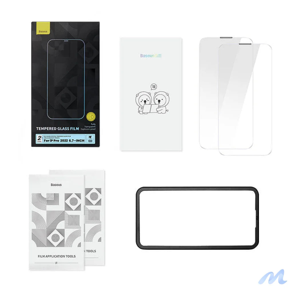Baseus Crystal Tempered Glass Dust-proof 0.3mm for iPhone 14 Pro Max (2pcs)