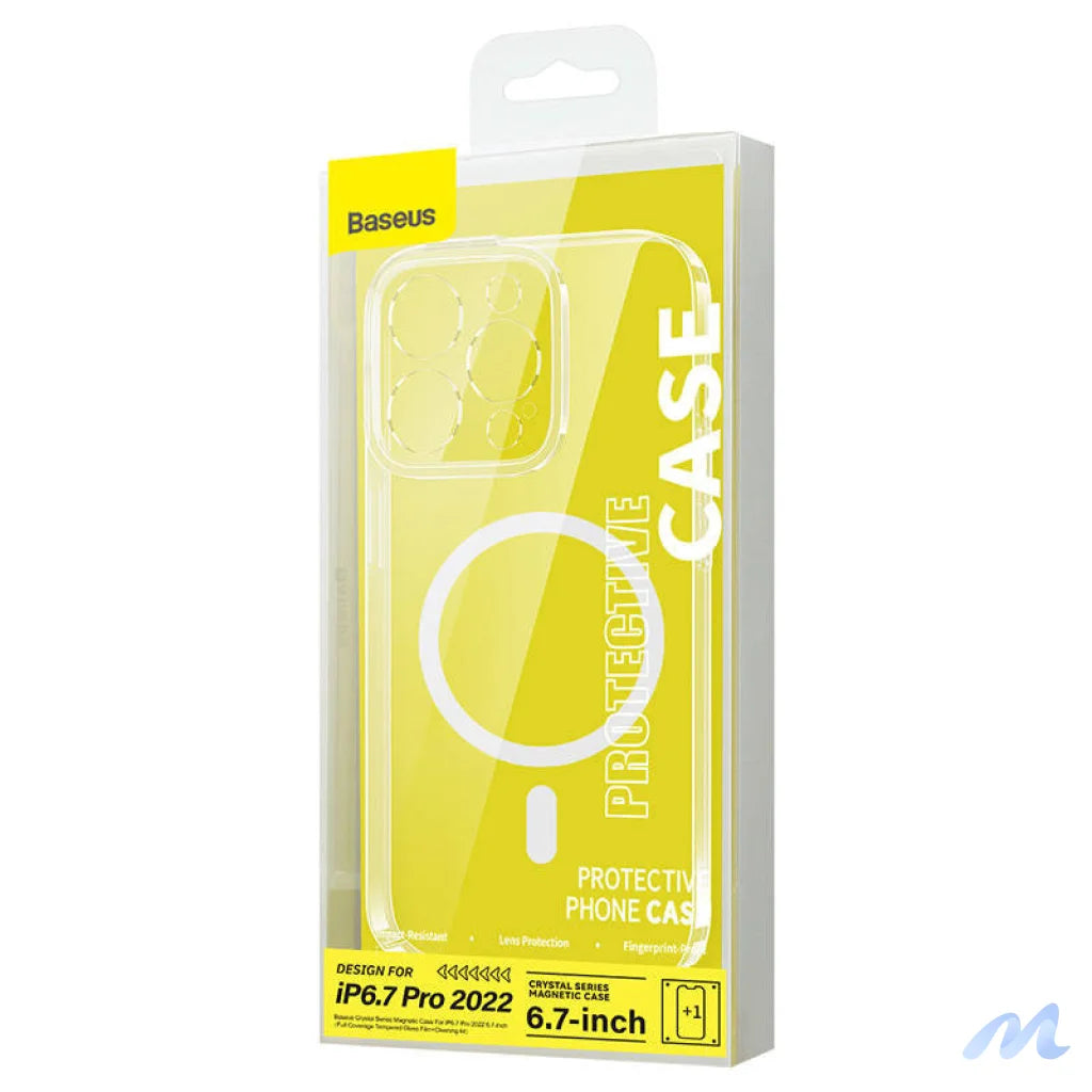 Baseus Crystal Transparent Magnetic Case and Tempered Glass set for iPhone 14 Pro Max