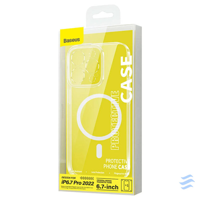 Baseus Crystal Transparent Magnetic Case and Tempered Glass set for iPhone 14 Pro Max For smartphones