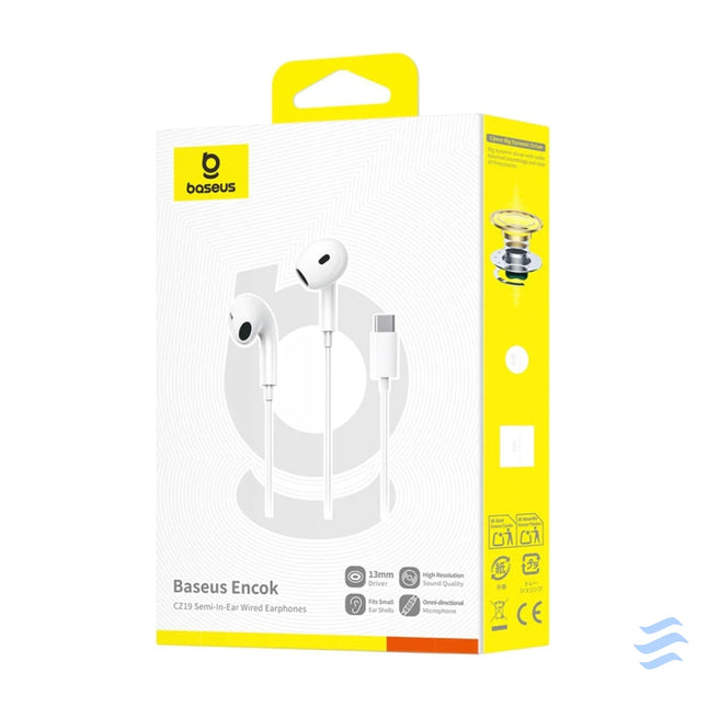 Baseus Encok CZ19 Wired In Ear Headphones White Wired