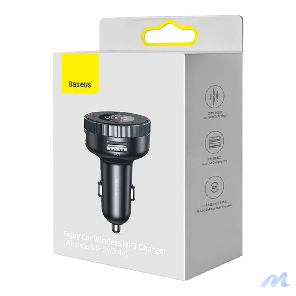 Baseus Enjoy Car Wireless MP3 Charger, Bluetooth 5.0, microSD, AUX (black)