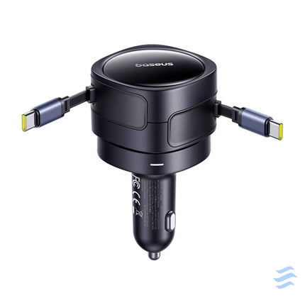 Baseus Enjoyment Max car charger with USB C + USB C cables 60W Black Car chargers