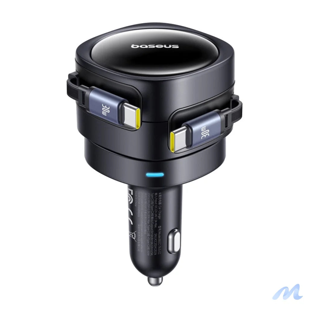 Baseus Enjoyment Max car charger with USB-C+USB-C cables 60W Black