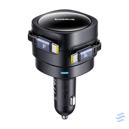 Baseus Enjoyment Max car charger with USB C + USB C cables 60W Black Car chargers