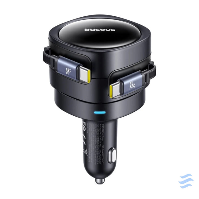 Baseus Enjoyment Max car charger with USB C + USB C cables 60W Black Car chargers