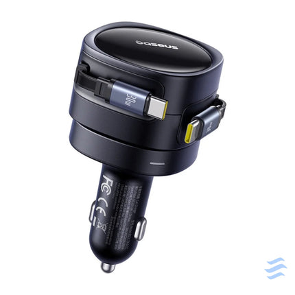 Baseus Enjoyment Max car charger with USB C + USB C cables 60W Black Car chargers